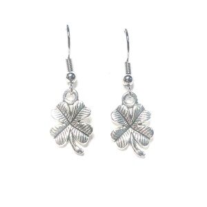 Handmade Silver Color Shamrock Clover Earrings Women St. Patrick’s Day Gift